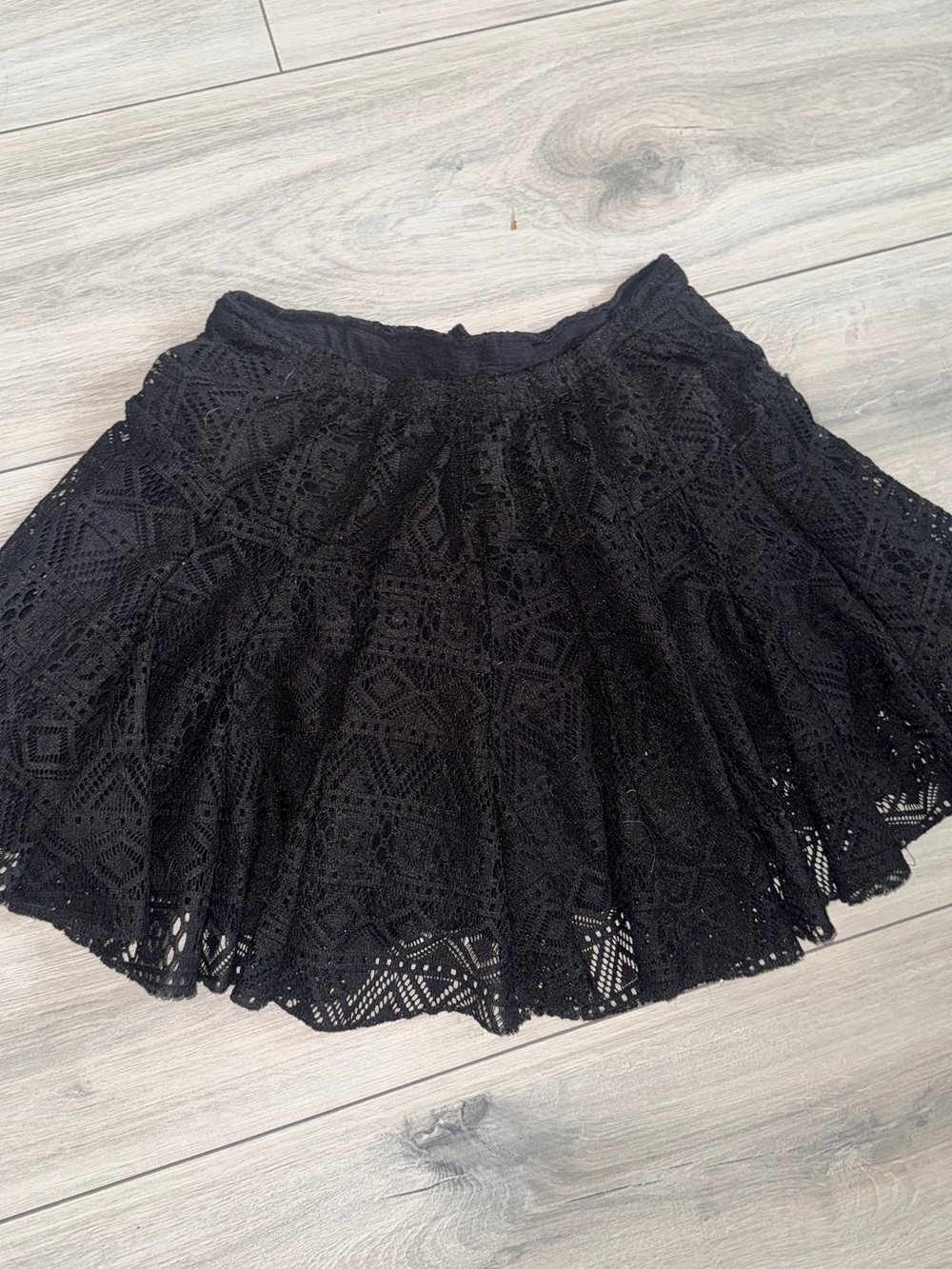 Vintage Black Lace Eyelet Skirt